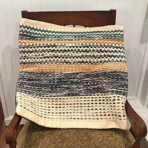 Magnolia Home Jordan Blue & Orange Accent Pillow Cover, 20" x 20"